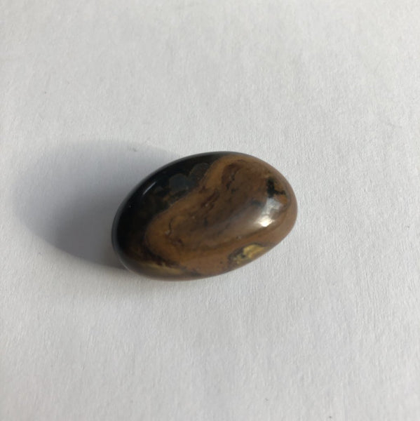 Tigers Eye Tumbled crystal on white background